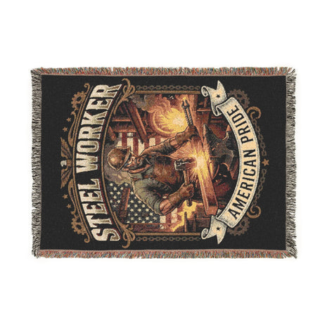 Steel Worker Woven Blanket — Amrican Pride Throw