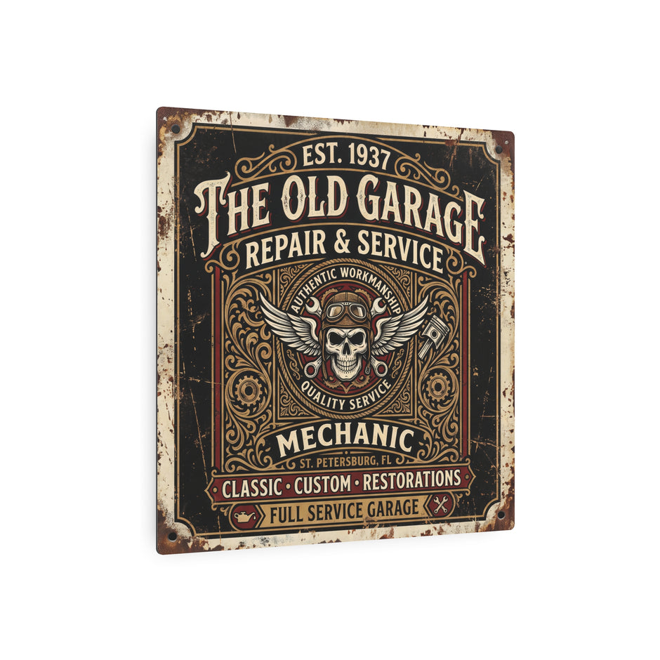 Mechanic - Vintage Mechanic Metal Sign — The Old Garage Repair & Service Wall Art - DCA0437