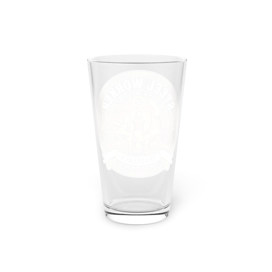 Steel Worker Pint Glass — Vintage Tradesman 16oz Beer Glass - DCA0191