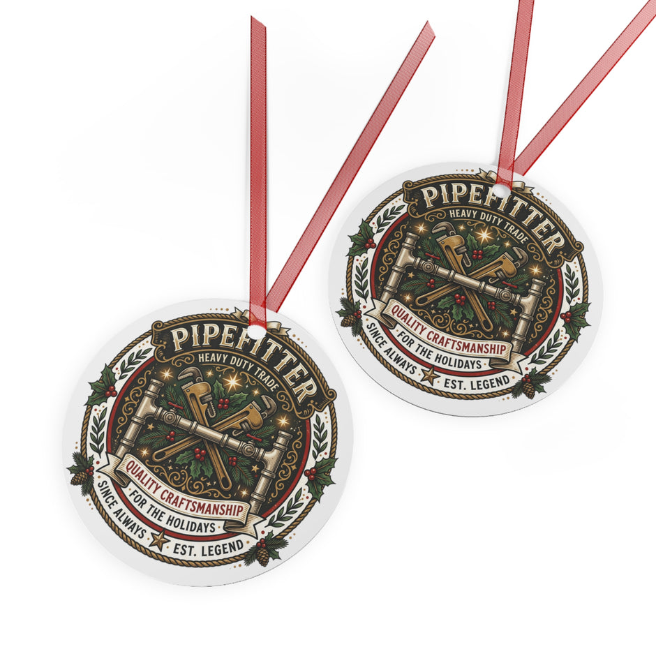 Pipefitter Metal Ornament — Holiday Plumbing Tools Keepsake - DCA0456