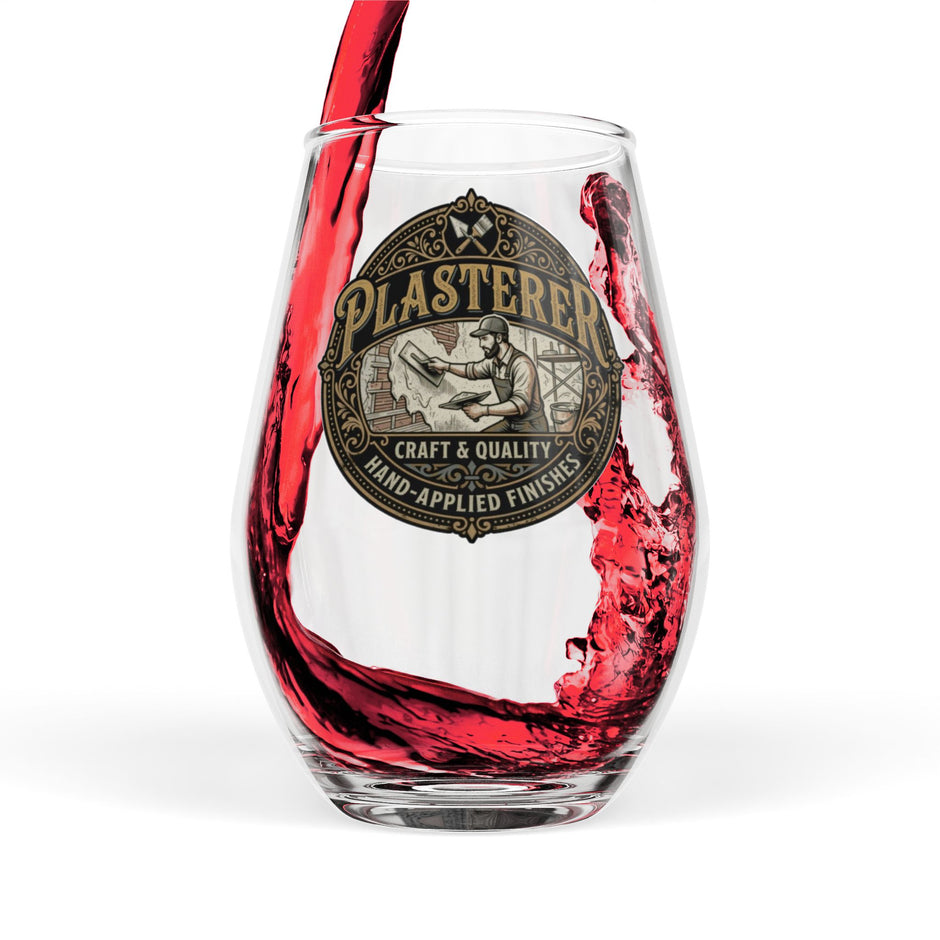Plasterer Craft Logo Stemless Wine Glass – 11.75oz - DCA0346