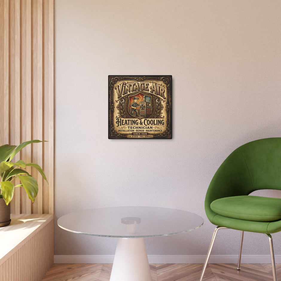 HVAC Technician - Vintage Air Heating & Cooling Metal Sign — Technician Retro Metal Wall Art - DCA0432