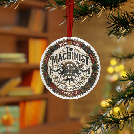 Machinist Metal Ornament – Vintage Workshop Gear Holiday Decoration - DCA0450