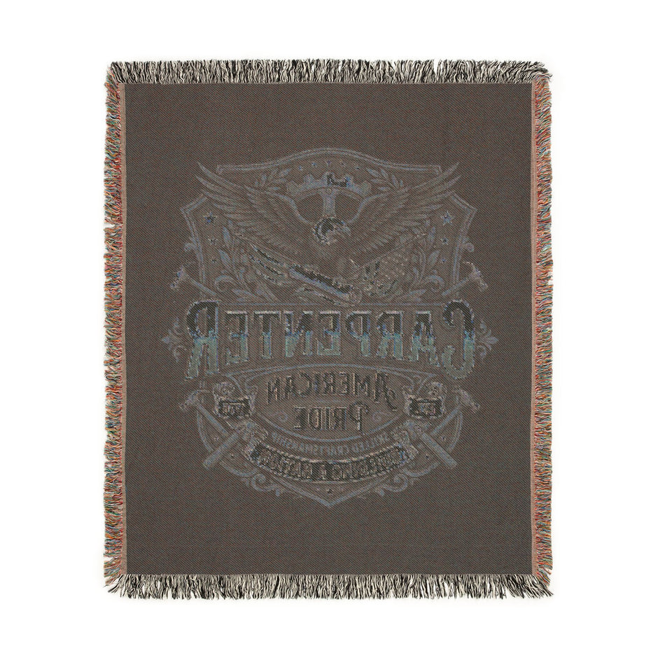 Carpenter Pride Woven Blanket — American Carpenter Emblem Throw
