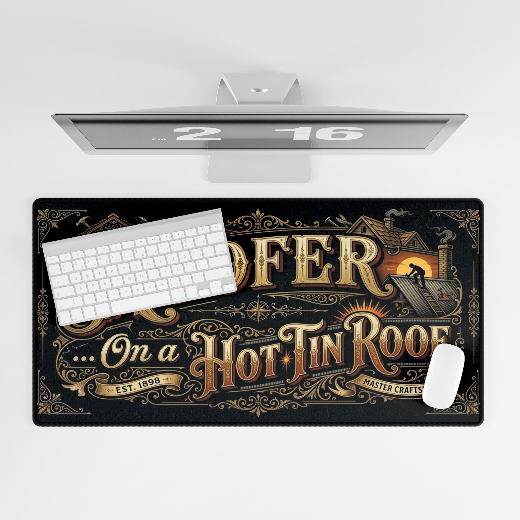 Roofer Desk Mat Mouse Pad-American Heritage-Vintage Style - DCA0128