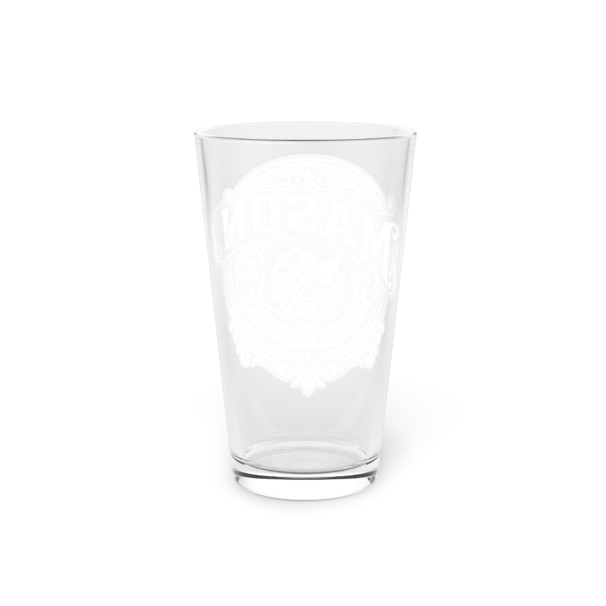 Mason 16oz Pint Glass — Vintage Tradesman Beer Glass - DCA0185