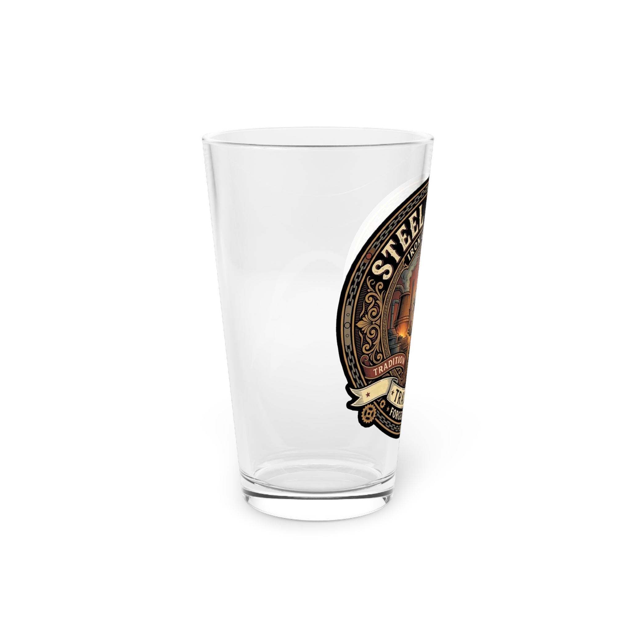 Steel Worker Pint Glass — Vintage Tradesman 16oz Beer Glass - DCA0191