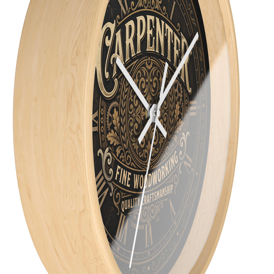 Carpenter Wall Clock — Vintage Woodworking Sign Clock for Workshop & Home - DCA384