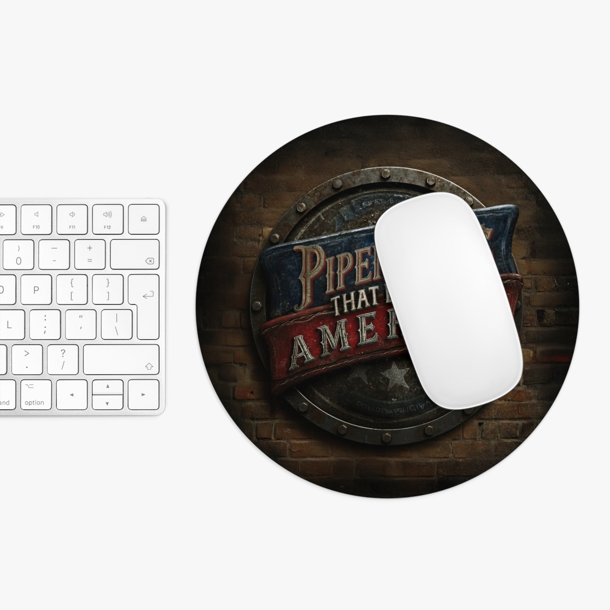Pipefitters That Build America Round Mouse Pad