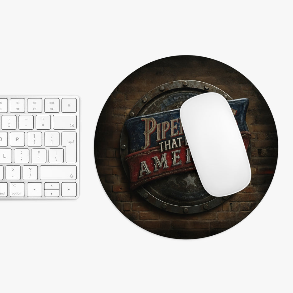 Pipefitters That Build America Round Mouse Pad
