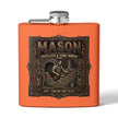 Mason Bricklayer 6oz Stainless Steel Flask – Vintage Stoneworker Design - DCA0427