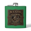 Mason Bricklayer 6oz Stainless Steel Flask – Vintage Stoneworker Design - DCA0427