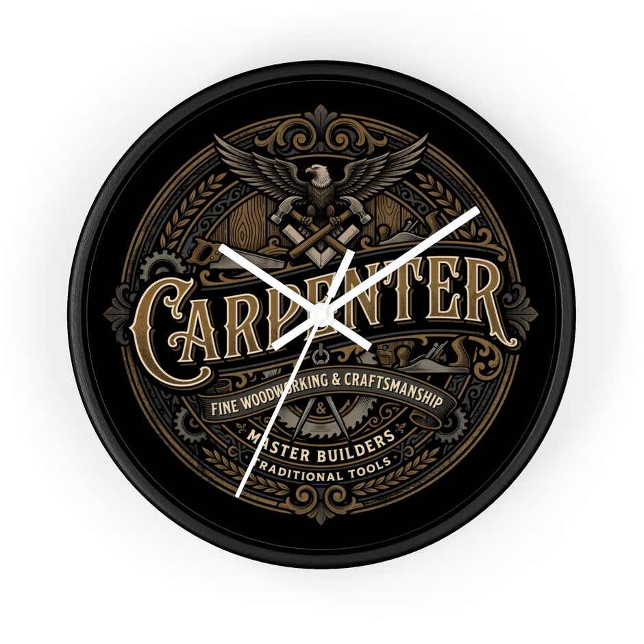 Carpenter Vintage Emblem Wall Clock – Fine Woodworking & Craftsmanship - DCA384