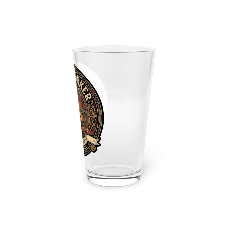 Steel Worker Pint Glass — Vintage Tradesman 16oz Beer Glass - DCA0191