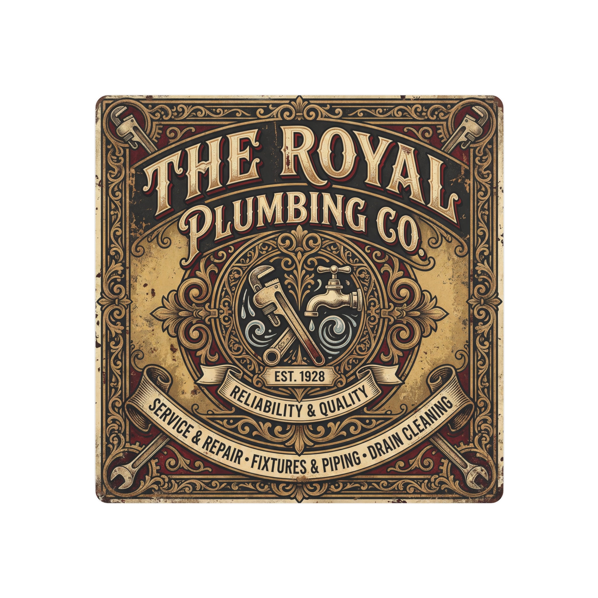 Plumbing - The Royal Plumbing Co. Vintage Metal Sign — Retro Plumbing Wall Art - DCA0443