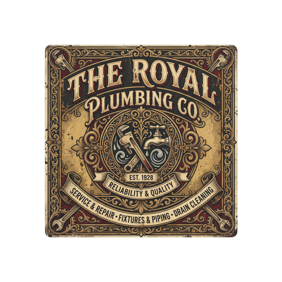 Plumbing - The Royal Plumbing Co. Vintage Metal Sign — Retro Plumbing Wall Art - DCA0443