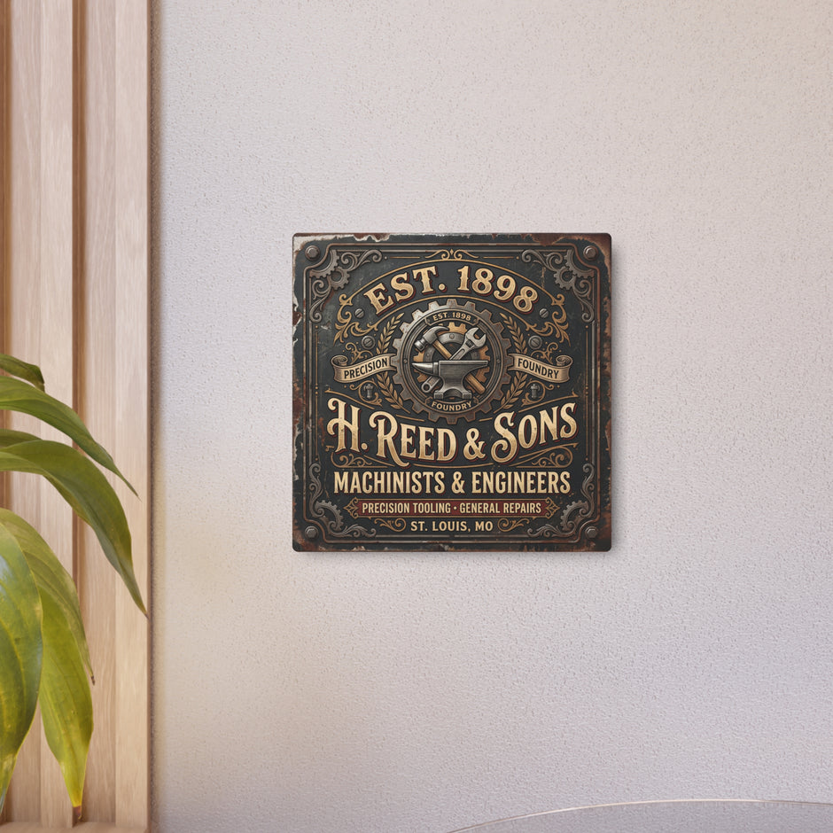 Machinist Metal Sign - H. Reed & Sons Vintage Machinists & Engineers Wall Art (Est. 1898) - DCA0435