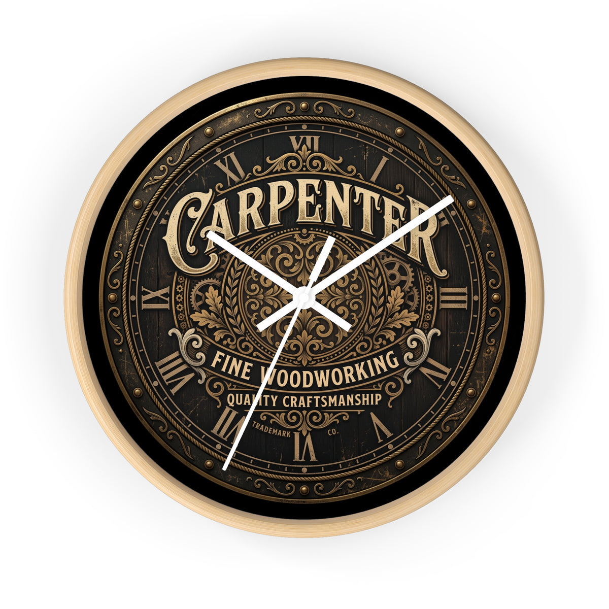 Carpenter Wall Clock — Vintage Woodworking Sign Clock for Workshop & Home - DCA384