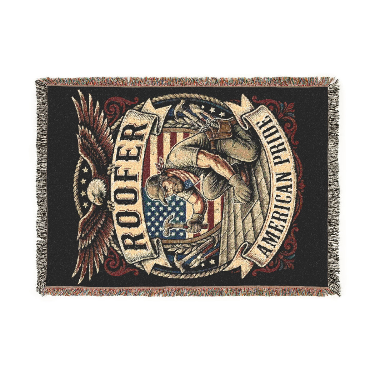 Roofer American Pride Woven Blanket — Tradesman Throw