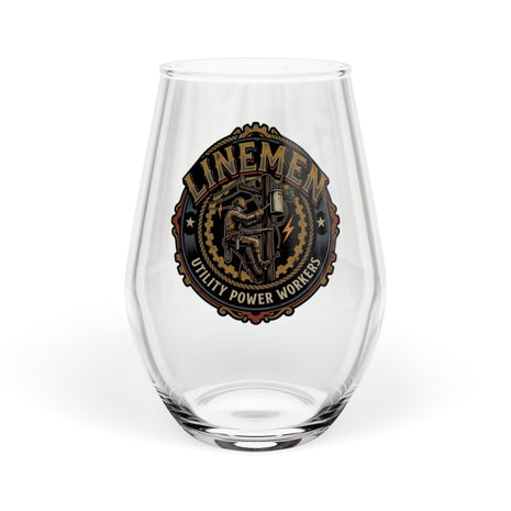 Linemen Unity Power Workers Stemless Wine Glass – 11.75 oz - DCA0340