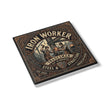 Iron Worker Tradesman Ceramic Coaster — Steel & Structure Vintage Industrial Drink Coaster - DCA0260