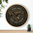 Plumber Vintage Emblem Wall Clock — Repairs • Service • Emergency - DCA0398