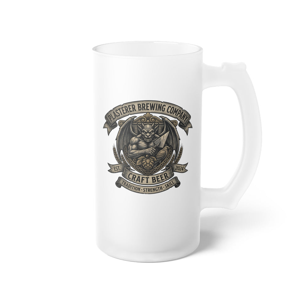 Plasterer Frosted Glass Beer Mug – Plasterer Trade Gift - DCA0519