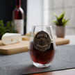 Roofer Stemless Wine Glass — Vintage Roofer Logo 11.75 oz - DCA0348