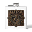 Mason Bricklayer 6oz Stainless Steel Flask – Vintage Stoneworker Design - DCA0427