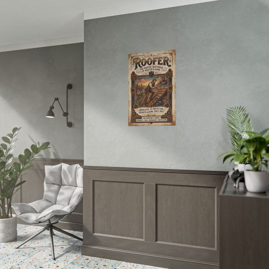 Roofer Vintage Poster — 'Roofer: The Master Craftsman' Rolled Wall Art - DCA0380