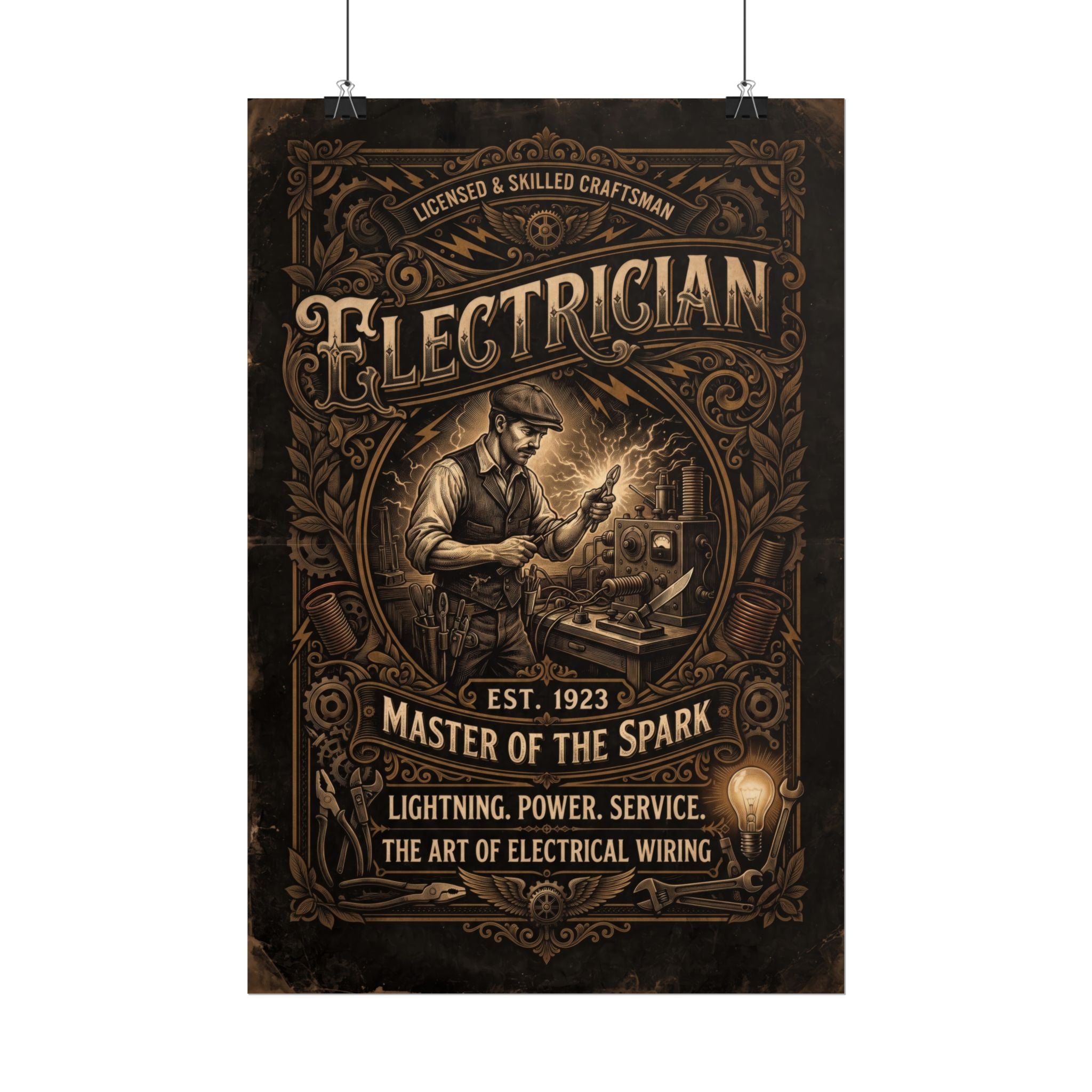 Electrician Vintage Poster — 