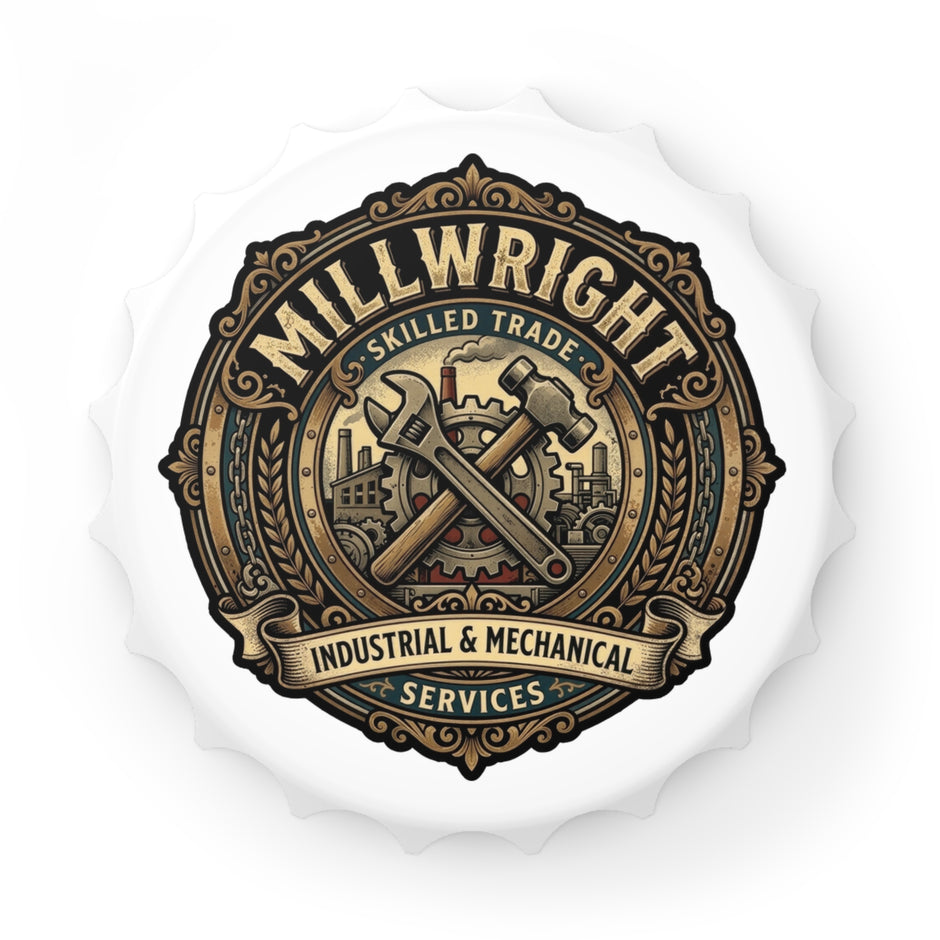 Millwright Industrial & Mechanical Bottle Opener - Skilled Trade Vintage Logo - DCA0182