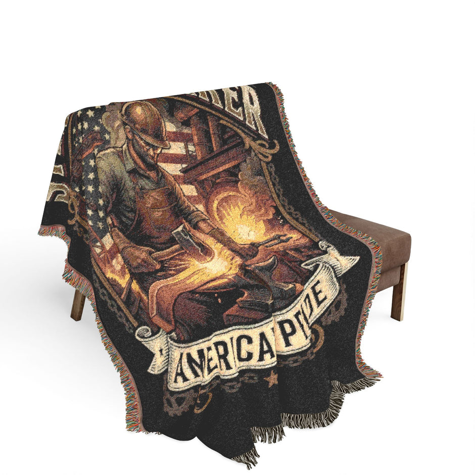 Steel Worker Woven Blanket — Amrican Pride Throw