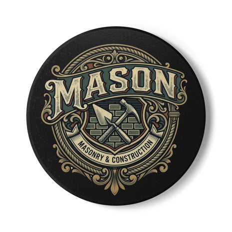 Mason & Construction Ceramic Coaster — Vintage Tradesman Gift - DCA0233