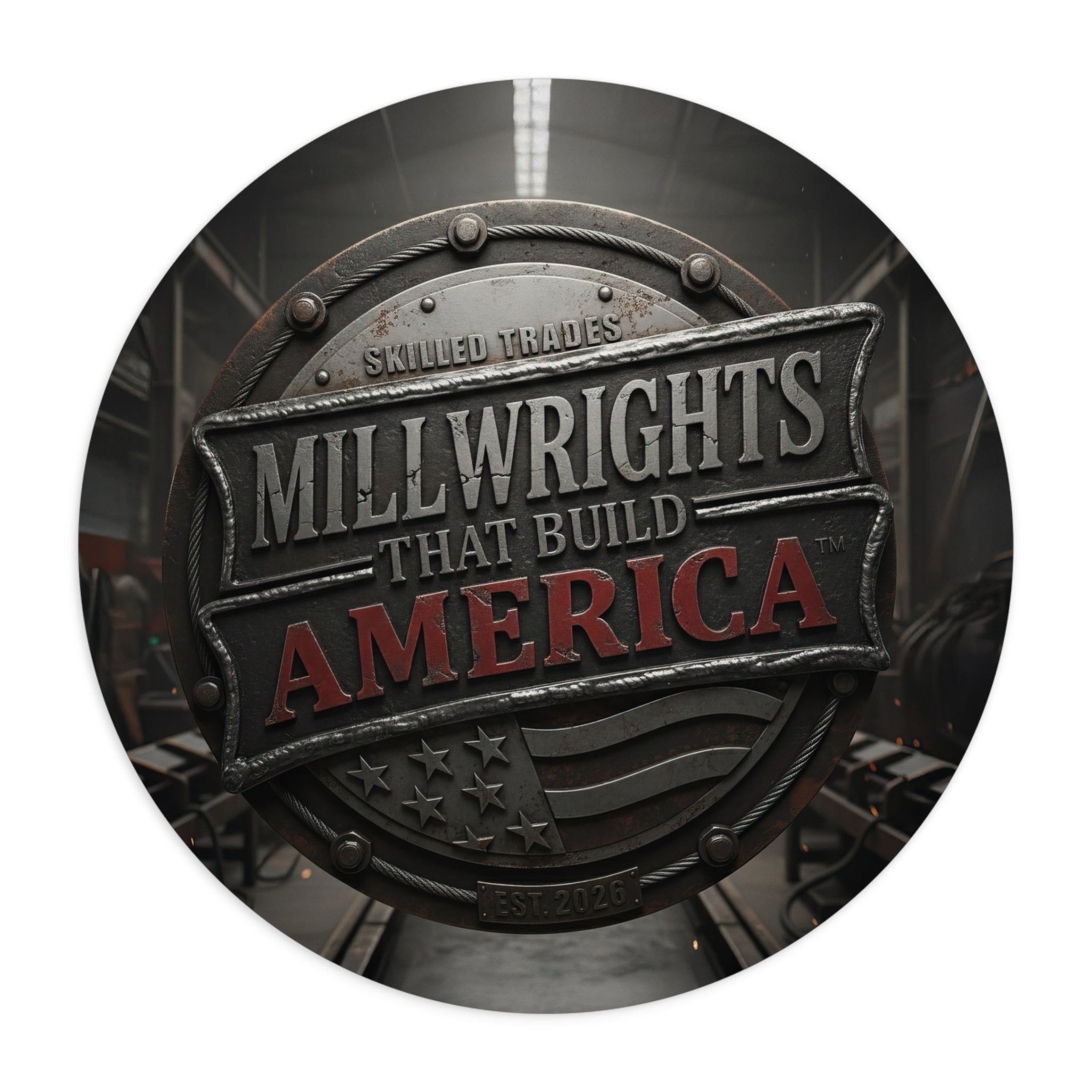 Millwrights That Build America Round Mouse Pad MP1017