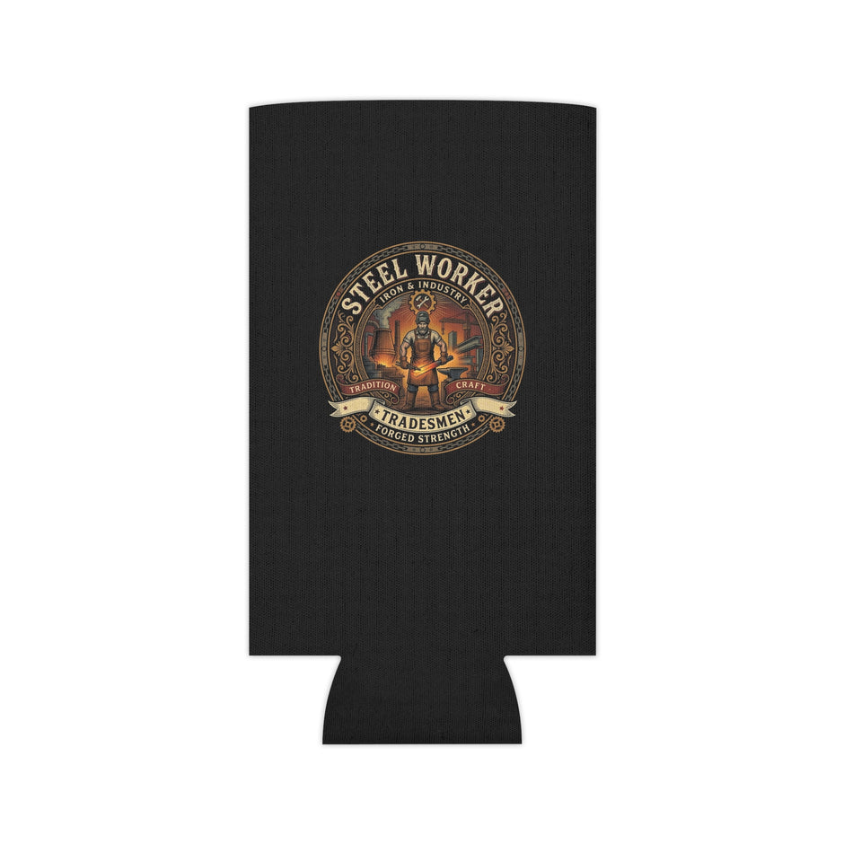 Steel Worker Can Cooler – HTBA Tradesmen Emblem Beer Koozie