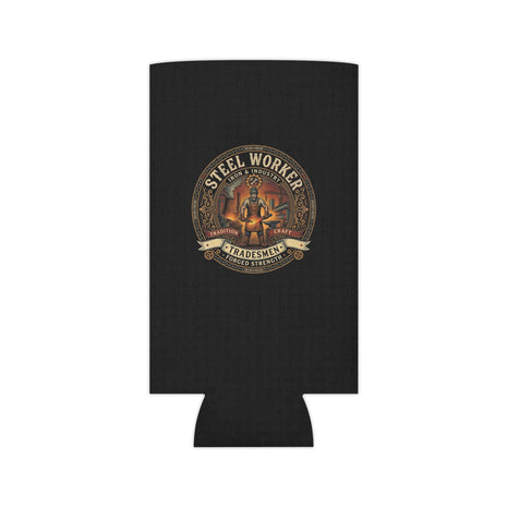 Steel Worker Can Cooler – HTBA Tradesmen Emblem Beer Koozie