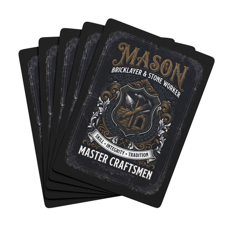 Mason Master Craftsmen Poker Playing Cards — Vintage Bricklayer & Stoneworker Deck - DCA0358