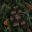 Linemen Wrapping Paper Roll — Vintage 'Legend' Emblem Pattern on Black (Gift Wrap)