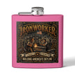 Ironworker Flask — 'Ironworker: Building America's Skyline' Stainless Steel 6oz Hip Flask - DCA0424