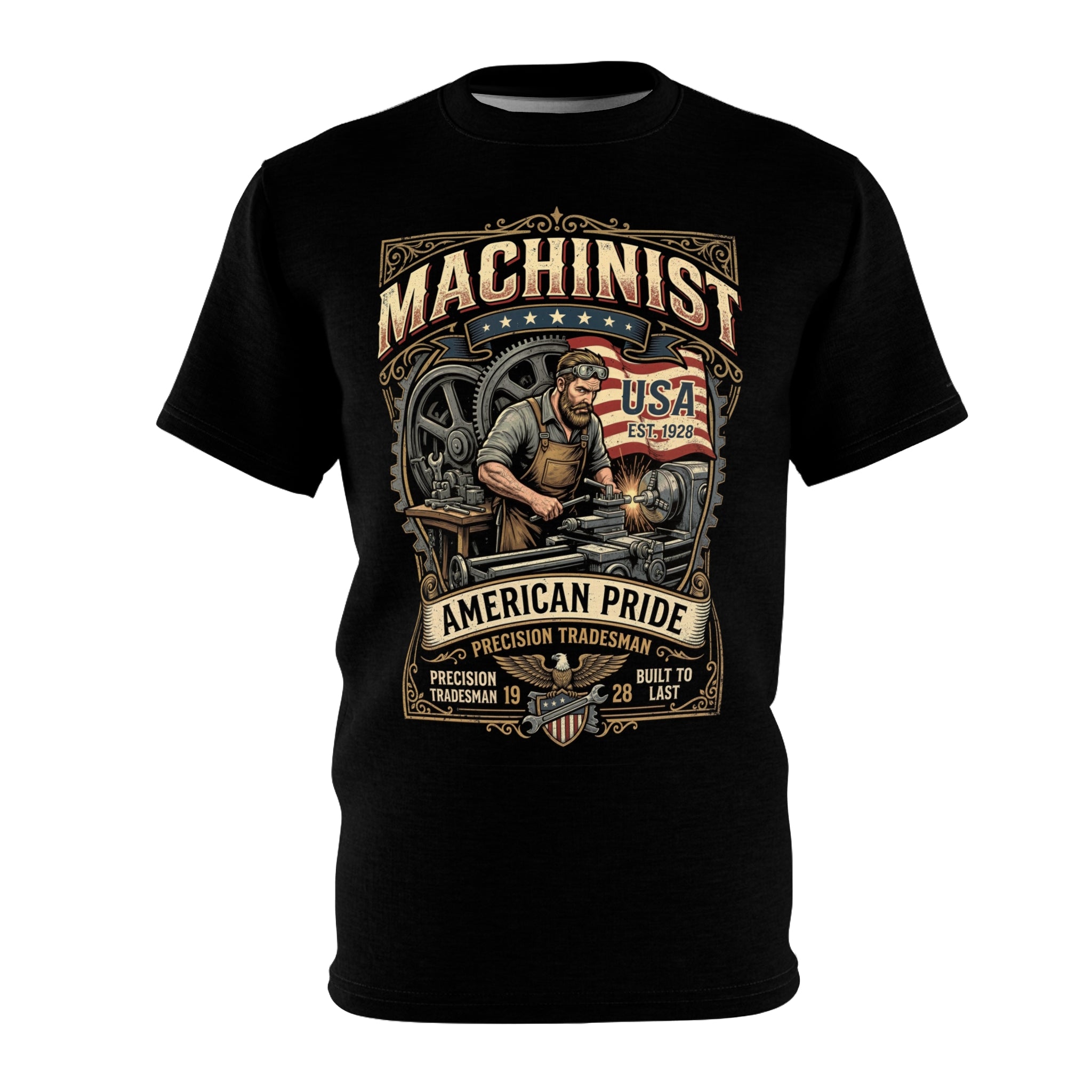 Machinist American Pride Tee — USA Precision Tradesman Graphic Tee - DCA0407