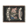 Linemen Woven Blanket — American Pride Patriotic Flag Throw
