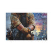 America Construction Worker Portrait (Indoor/Outdoor) Silk Poster