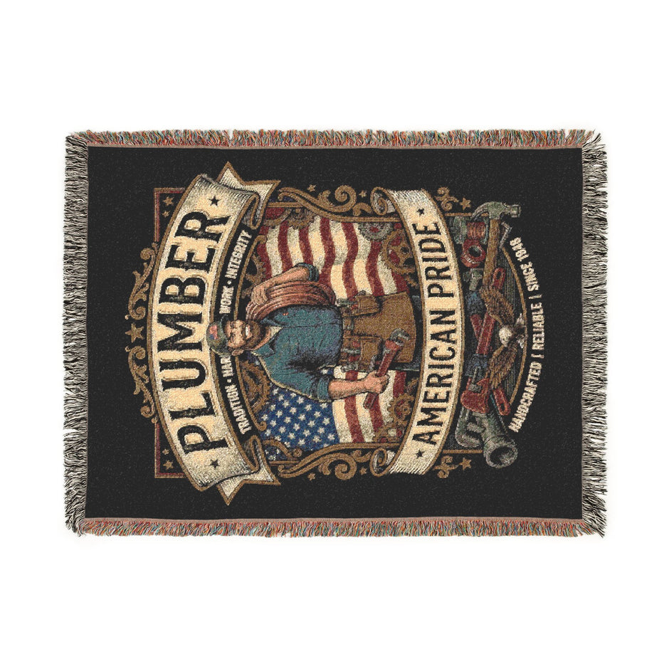 Plumber American Pride Woven Blanket