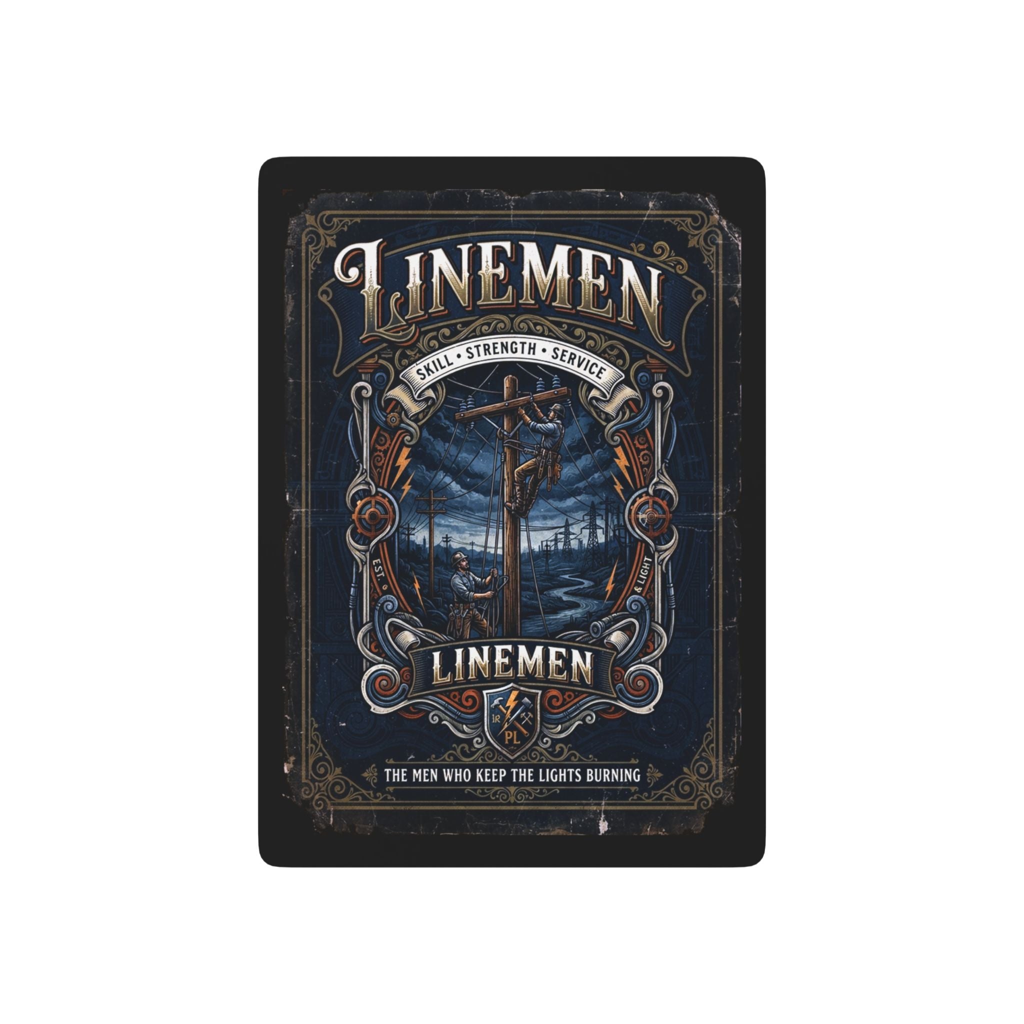 Linemen Tribute Poker Deck — Vintage Electrician Playing Cards - DCA0357