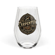 Carpenter Vintage Badge Stemless Wine Glass — 11.75oz - DCA0335