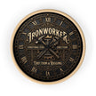 Ironworker Vintage Wall Clock — Structural Steel Erection & Rigging Decor - DCA0388