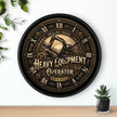 Heavy Equipment Operator Wall Clock — Vintage Excavator Garage & Workshop Decor - DCA0386