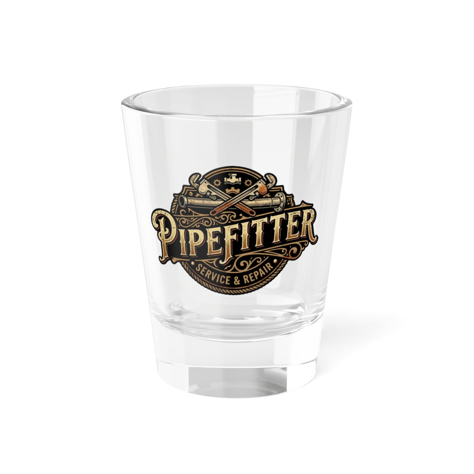 Pipefitter Shot Glass – 1.5oz Vintage Trade Logo Barware - Pipefitter - DCA0165