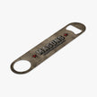 A metal bottle opener with a distressed bronze finish, featuring the text 'MASON'S HANDS FOR GOOD BEVERAGES' and two red stars, shown on a light gray background.